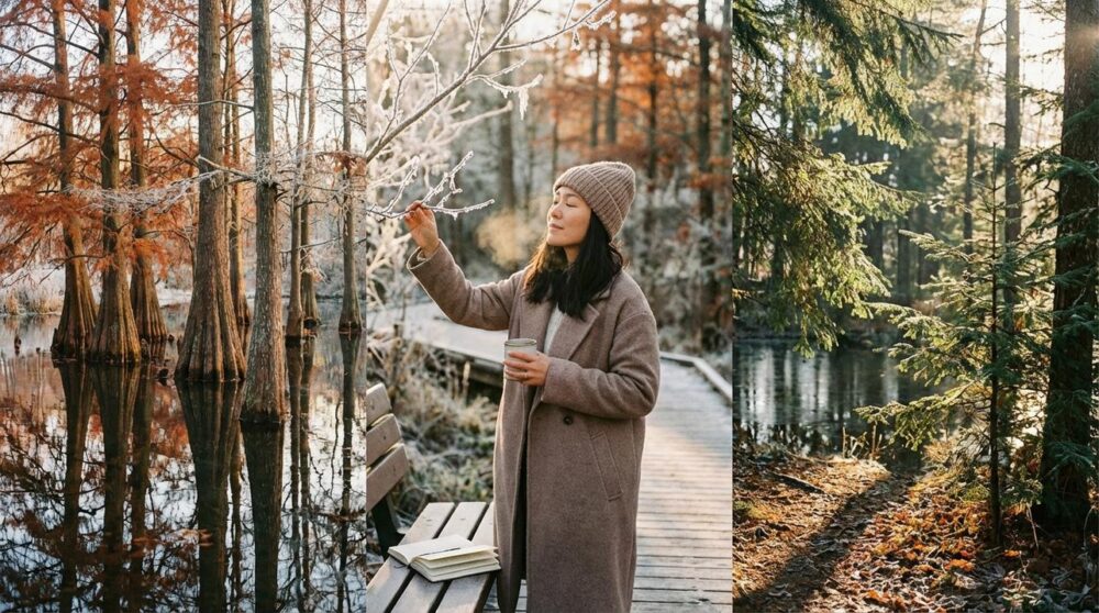 落羽松轉紅、雾凇結晶到水上杉林：把冬日限定美景走成一場五感森林療癒