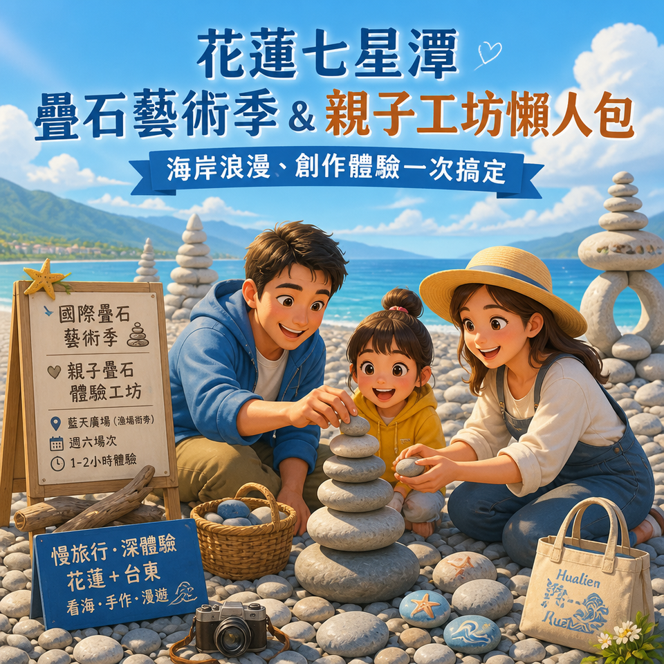 花蓮七星潭疊石藝術季＆親子工坊懶人包：海岸浪漫、創作體驗一次搞定
