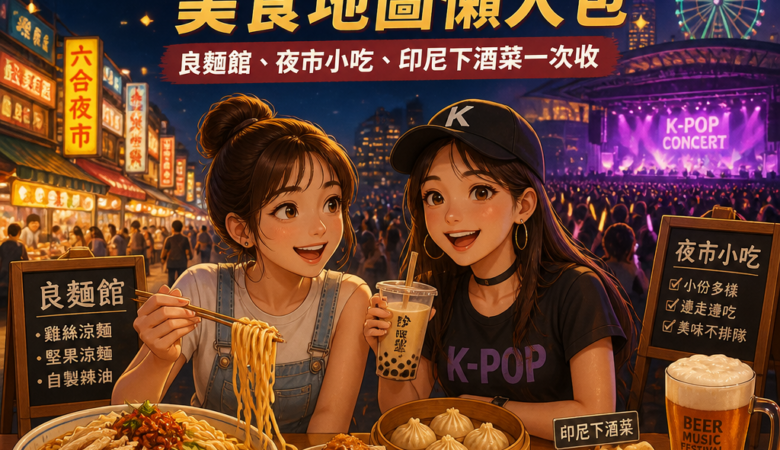 追星也要追到胃：2026 高雄演唱會美食地圖懶人包（良麵館、夜市小吃、印尼下酒菜一次收）