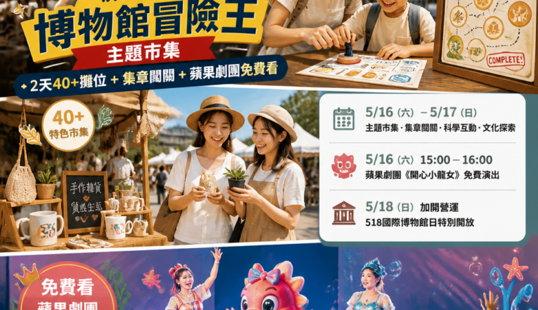 2026屏東週末親子必衝！屏菸1936「博物館冒險王」主題市集 2天40+攤位＋集章闖關＋蘋果劇團免費看