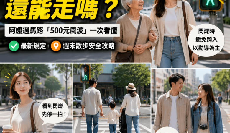 2026 行人小綠人閃爍還能走嗎？阿嬤過馬路「500元風波」一次看懂：最新規定＋週末散步安全攻略