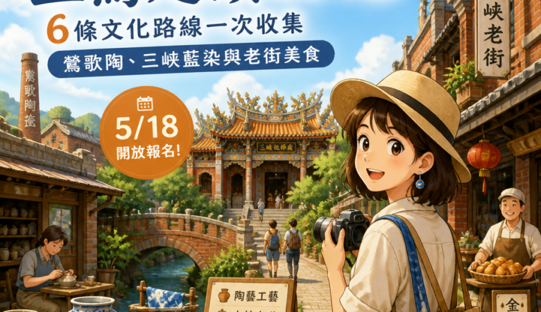 2026 春遊三鶯走讀懶人包：6條文化路線一次收集鶯歌陶、三峽藍染與老街美食（5/18開放報名）
