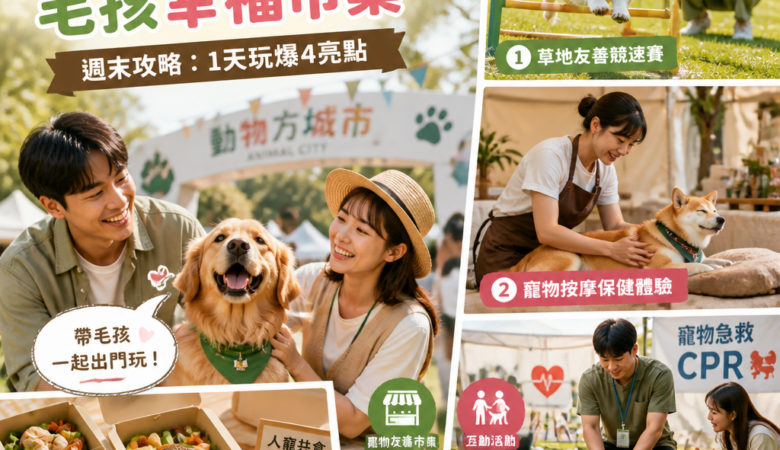 2026竹北「動物方城市－毛孩幸福市集」週末攻略：市西公園1天玩爆4亮點（競速賽/按摩/CPR/人寵共食餐盒）