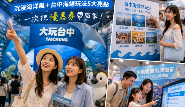 2026高雄旅展必逛攻略｜「大玩台中館」沉浸海洋風＋台中海線玩法5大亮點，一次把優惠券帶回家