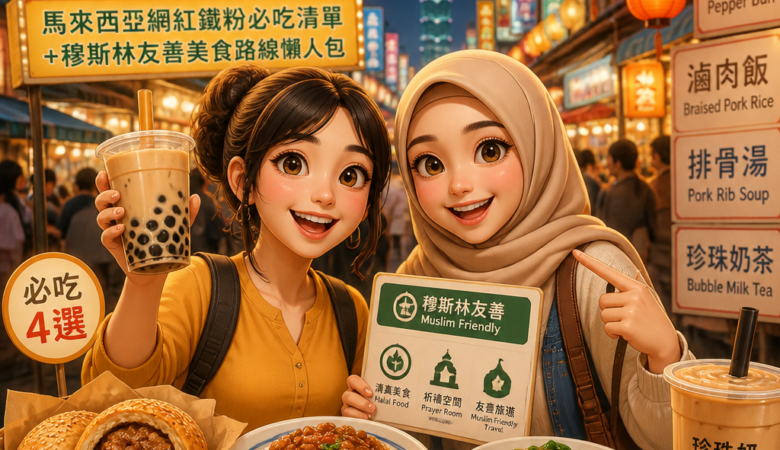 台灣夜市「隨便點都好吃」？馬來西亞網紅鐵粉的必吃清單＋穆斯林友善美食路線懶人包