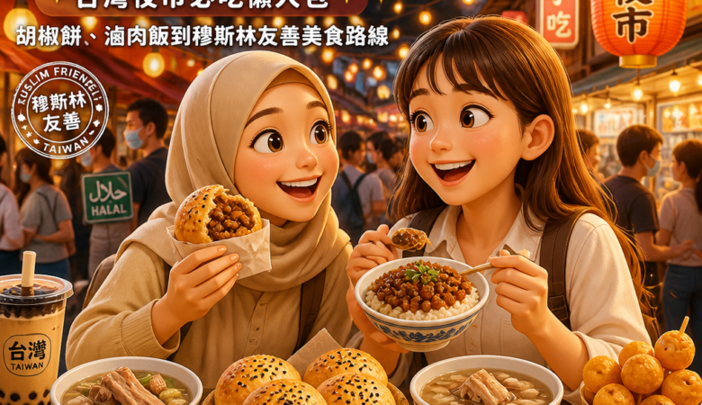 馬來西亞旅人也認證「隨便點都好吃」！台灣夜市必吃懶人包：胡椒餅、滷肉飯到穆斯林友善美食路線