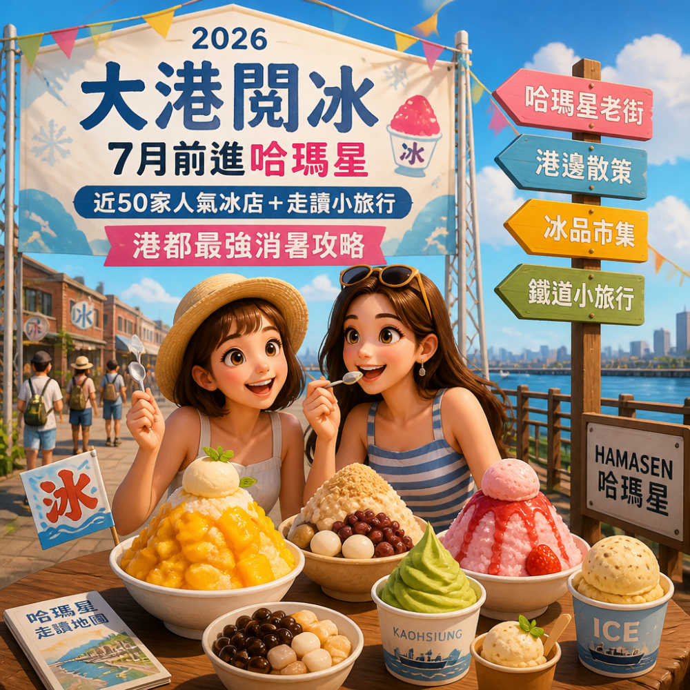 【高雄冰品必吃懶人包】2026大港閱冰7月前進哈瑪星：近50家人氣冰店＋走讀小旅行，港都最強消暑攻略