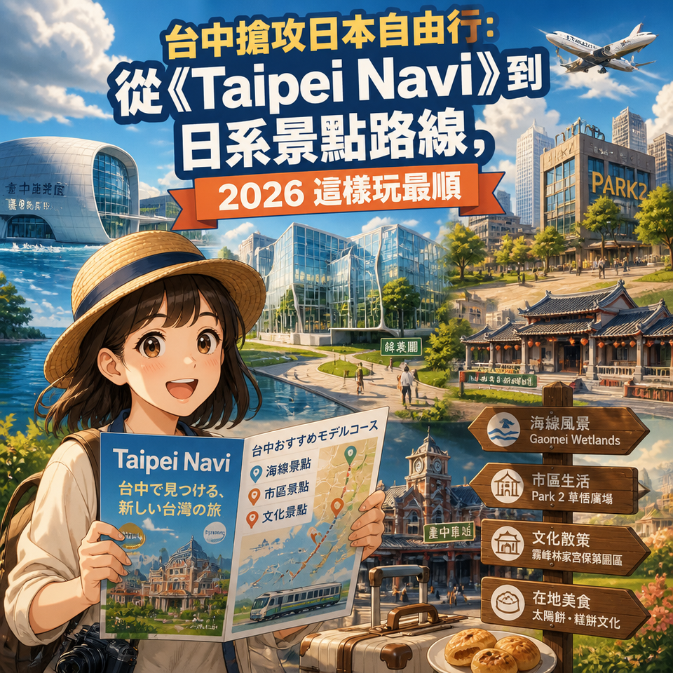 台中搶攻日本自由行：從《Taipei Navi》到日系景點路線，2026 這樣玩最順