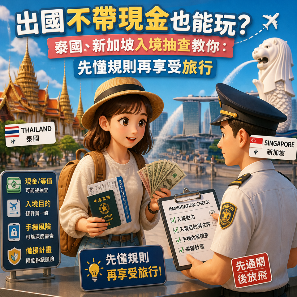 出國不帶現金也能玩？泰國、新加坡入境抽查教你：先懂規則再享受旅行