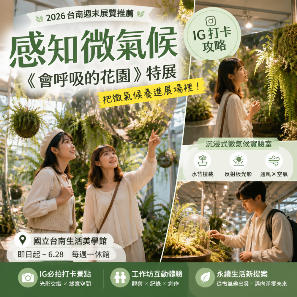 2026今年台南週末展覽:感知微氣候特展《會呼吸的花園》IG打卡攻略|台南生活美學館
