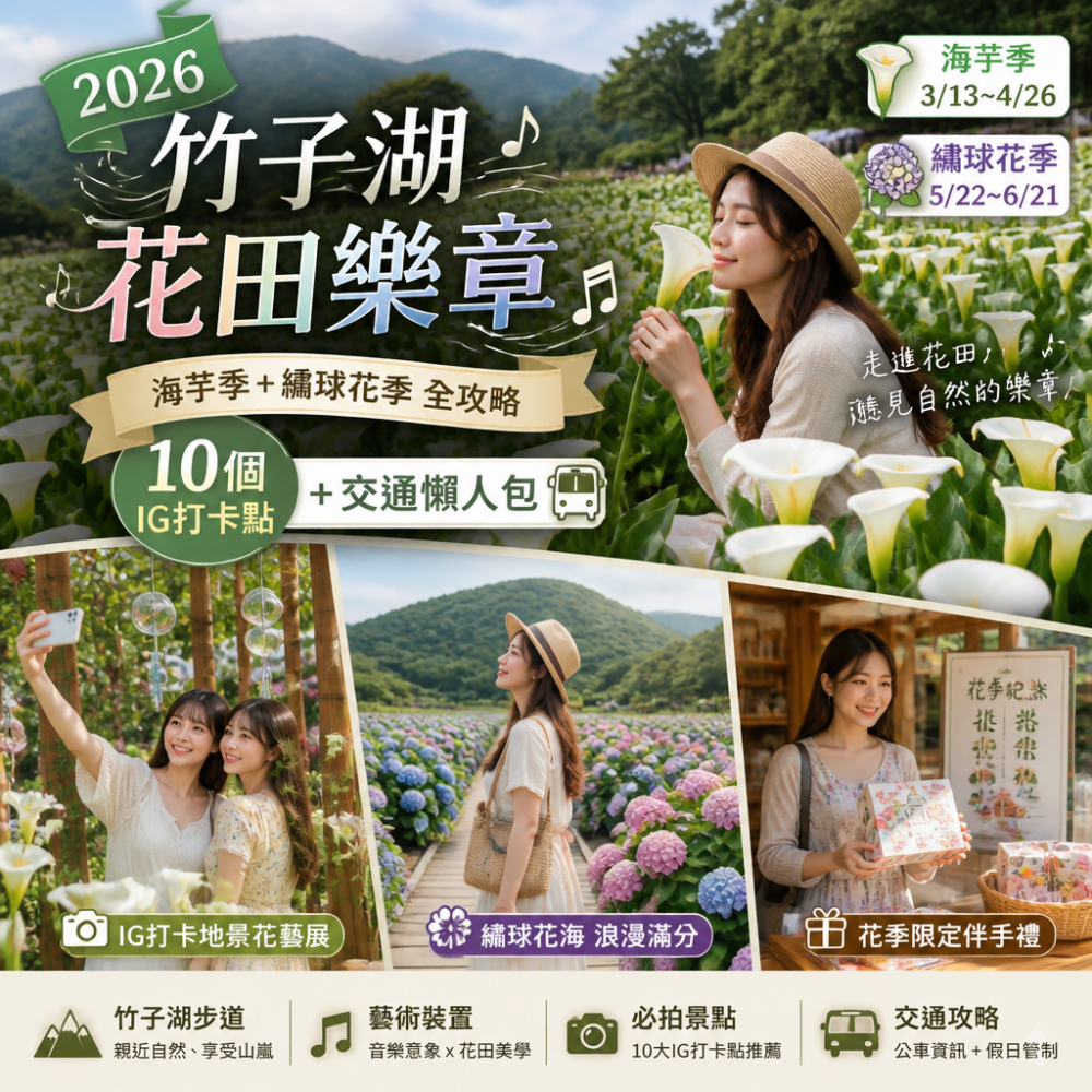 2026竹子湖花田樂章：海芋季＋繡球花季全攻略｜10個IG打卡點＋交通懶人包