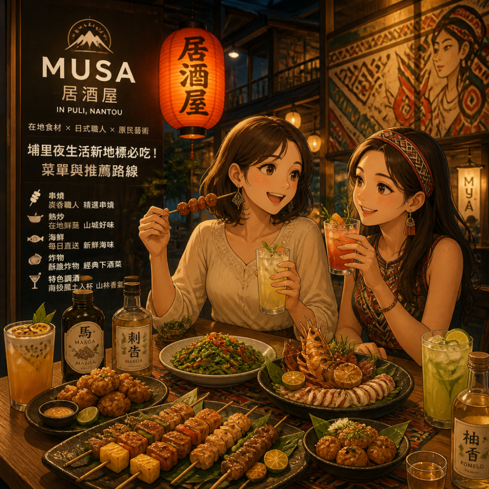 埔里夜生活新地標必吃!MUSA居酒屋「在地食材×日式職人×原民藝術」菜單與推薦路線