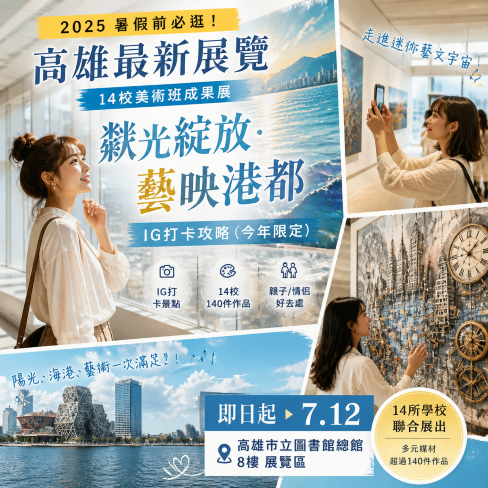 高雄最新展覽｜2025暑假前必逛！14校美術班成果展「粼光綻放．藝映港都」IG打卡攻略（今年限定）