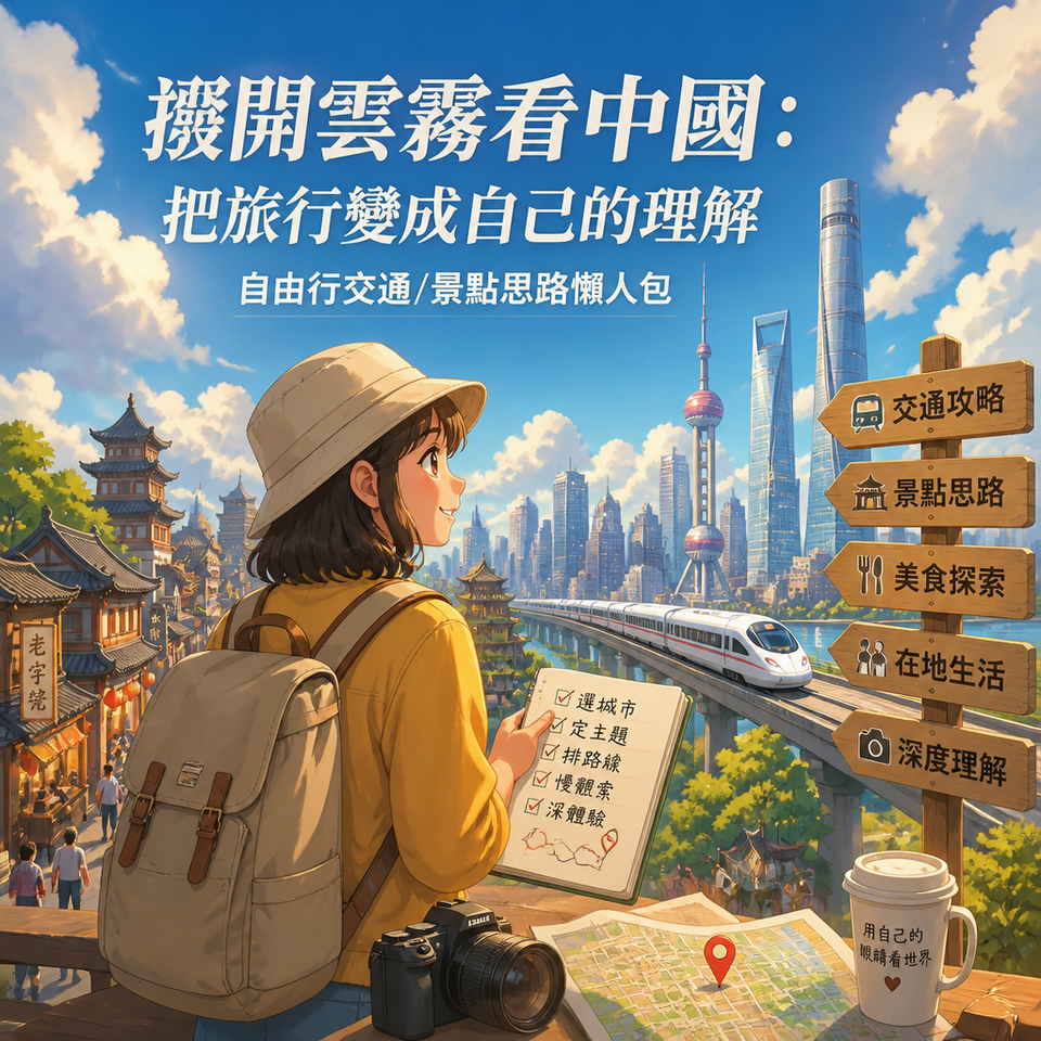 撥開雲霧看中國：把旅行變成自己的理解（自由行交通/景點思路懶人包）