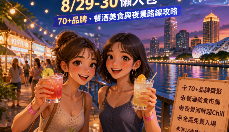高雄愛河必逛！2026雄Hi調酒節8/29-30懶人包：70+品牌、餐酒美食與夜景路線攻略