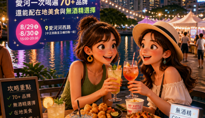 2026高雄雄Hi調酒節攻略：愛河一次喝遍70+品牌，還能配在地美食與無酒精選擇