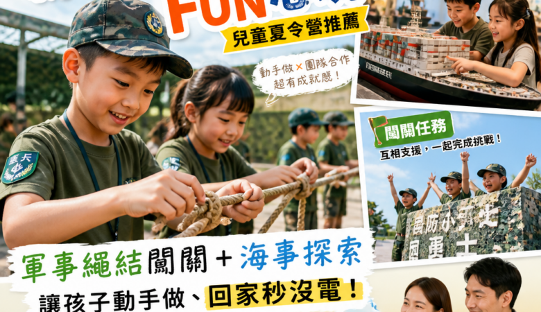 今年暑假最熱血爸媽救星！新北創新國防FUN心玩 儿童夏令營推薦：軍事繩結闖關＋海事探索讓孩子動手做、回家秒沒電