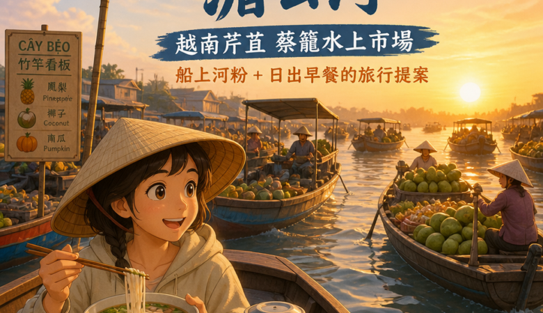 清晨5:30衝進湄公河：越南芹苴蔡籠水上市場：船上河粉＋日出早餐的旅行提案