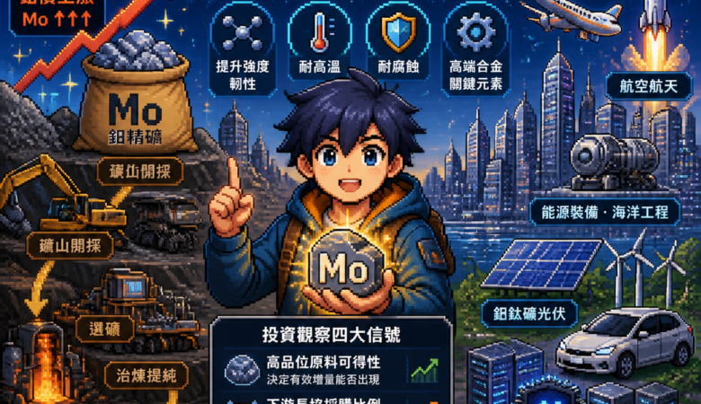 鉬價暴衝背後的科技鏈：從「工業維生素」到新能源與AI供應鏈的投資路徑
