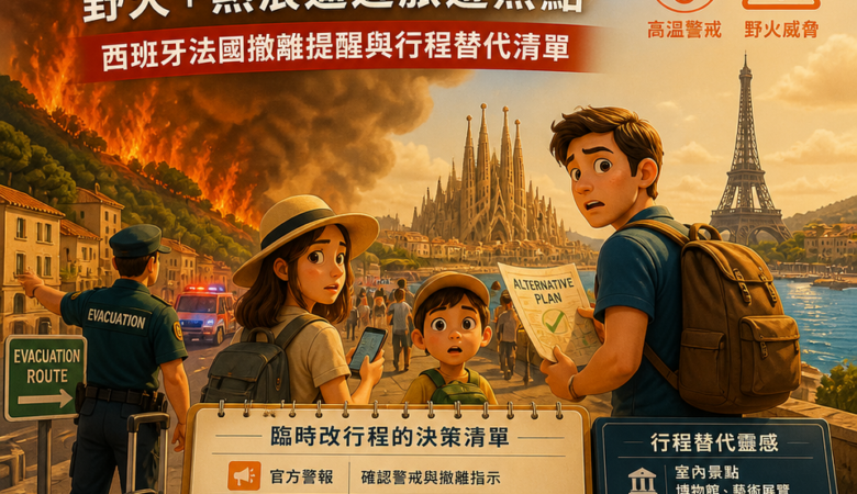 歐洲變火爐！野火＋熱浪逼近旅遊熱點：西班牙法國撤離提醒與行程替代清單