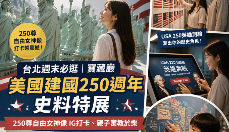 台北週末必逛｜寶藏巖「美國建國250週年史料特展」2026限定！250尊自由女神像 IG打卡、親子寓教於樂