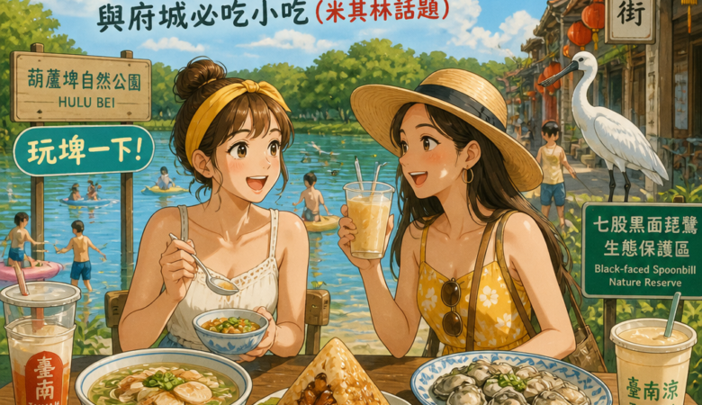 臺南暑假消暑x美食地圖：葫蘆埤玩水、黑面琵鷺生態與府城必吃小吃（米其林話題）