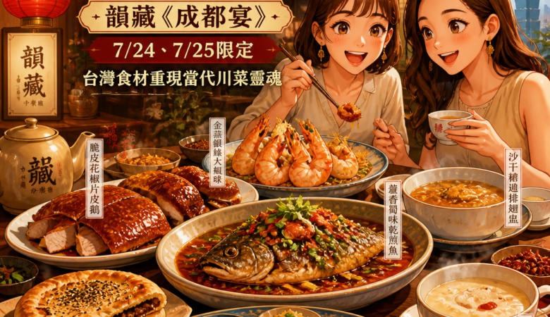 高雄必吃川味新選擇！韻藏《成都宴》7/24、7/25限定：台灣食材重現當代川菜靈魂