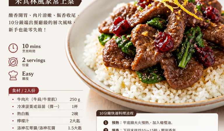 10分鐘必學家常料理懶人食譜：檸檬洛神香料法式牛肉飯｜米其林風家常上桌