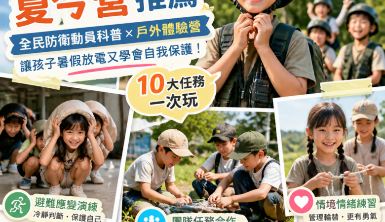 2026暑假兒童夏令營推薦：全民防衛動員科普×戶外體驗營，讓孩子暑假放電又學會自我保護！10大任務一次玩