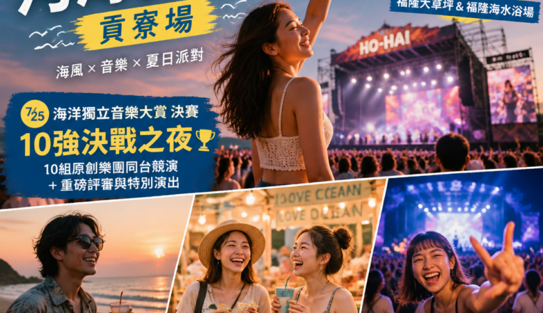 2026河海音樂季貢寮場必看！7月25-26日「海洋獨立音樂大賞」10強決戰＋沙灘電音派對
