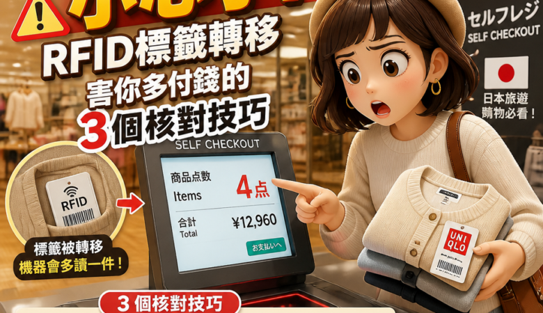 赴日UNIQLO自助結帳小心了！RFID標籤轉移害你多付錢的3個核對技巧