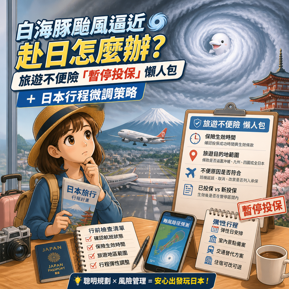 白海豚颱風逼近赴日怎麼辦？旅遊不便險「暫停投保」懶人包＋日本行程微調策略