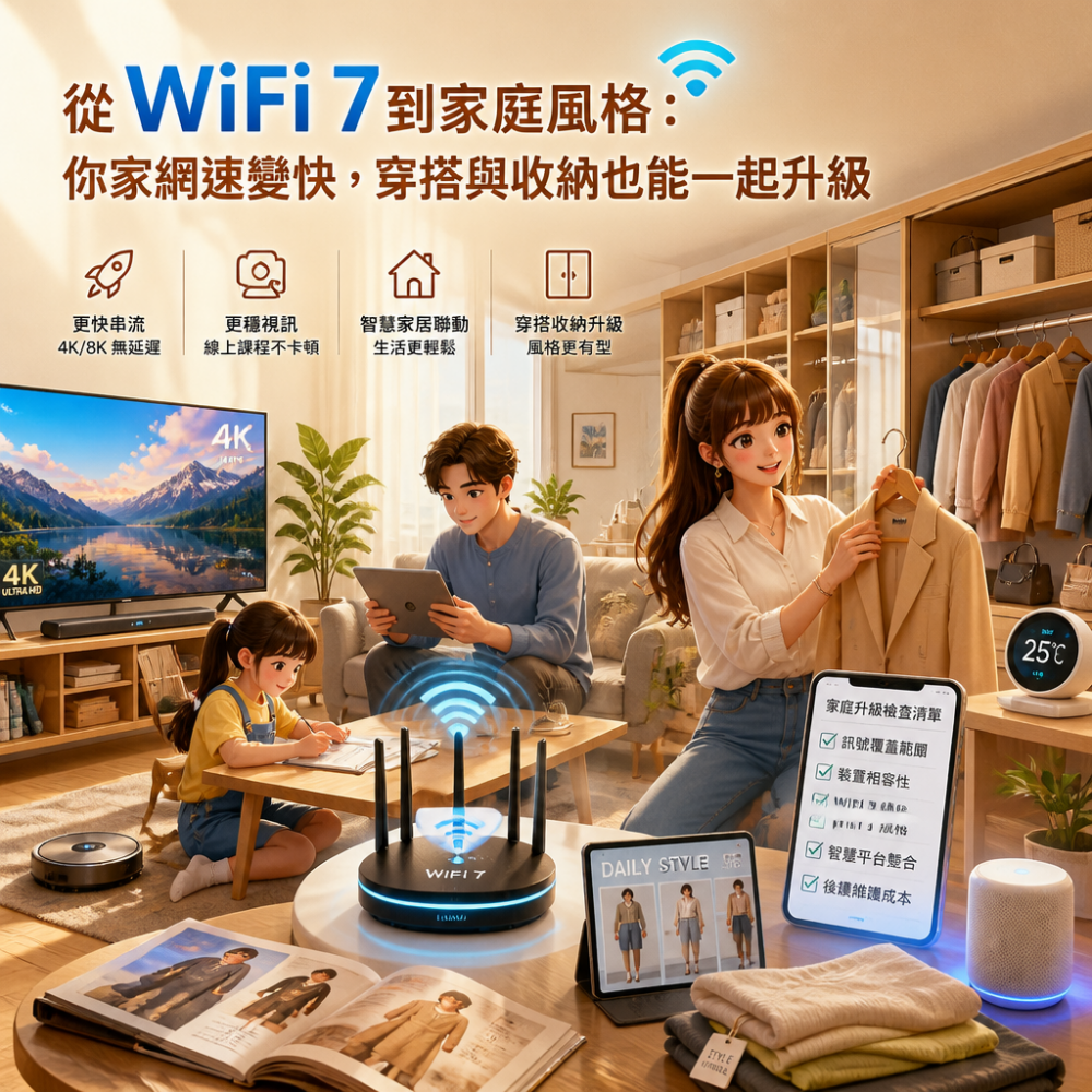 從WiFi 7到家庭風格：你家網速變快，穿搭與收納也能一起升級