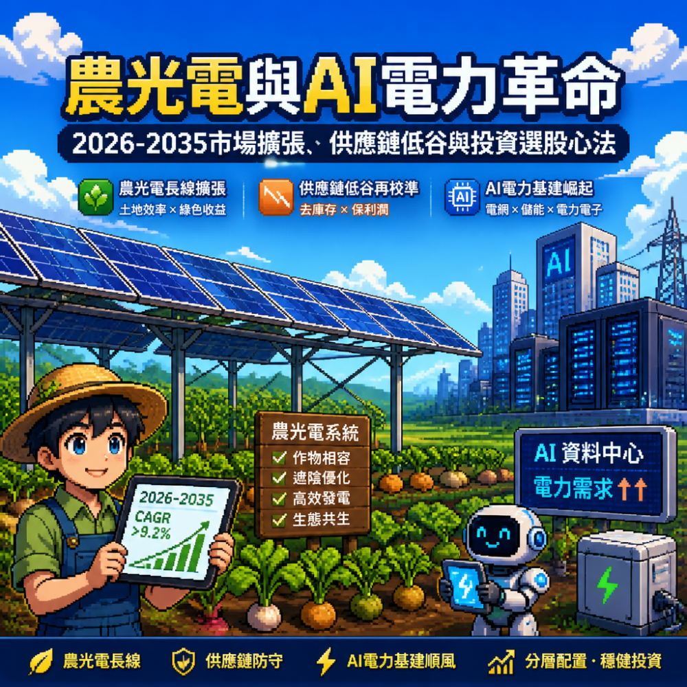 農光電與AI電力革命：2026-2035市場擴張、供應鏈低谷與投資選股心法