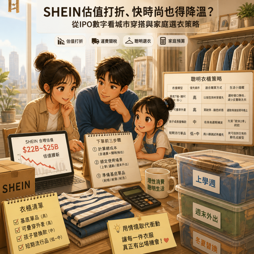 SHEIN估值打折、快時尚也得降溫？從IPO數字看城市穿搭與家庭選衣策略