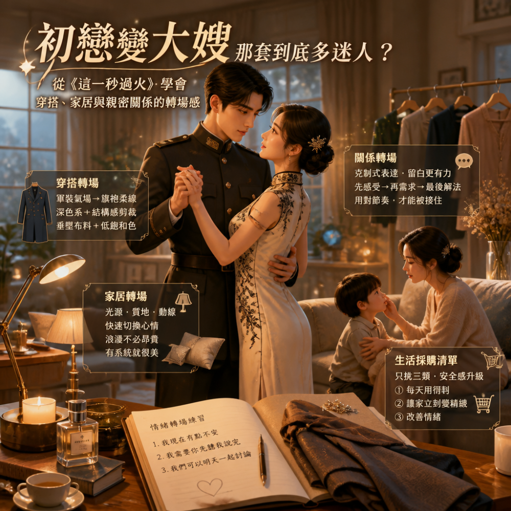 「初戀變大嫂」那套到底多迷人?從《這一秒過火》學會穿搭、家居與親密關係的轉場感