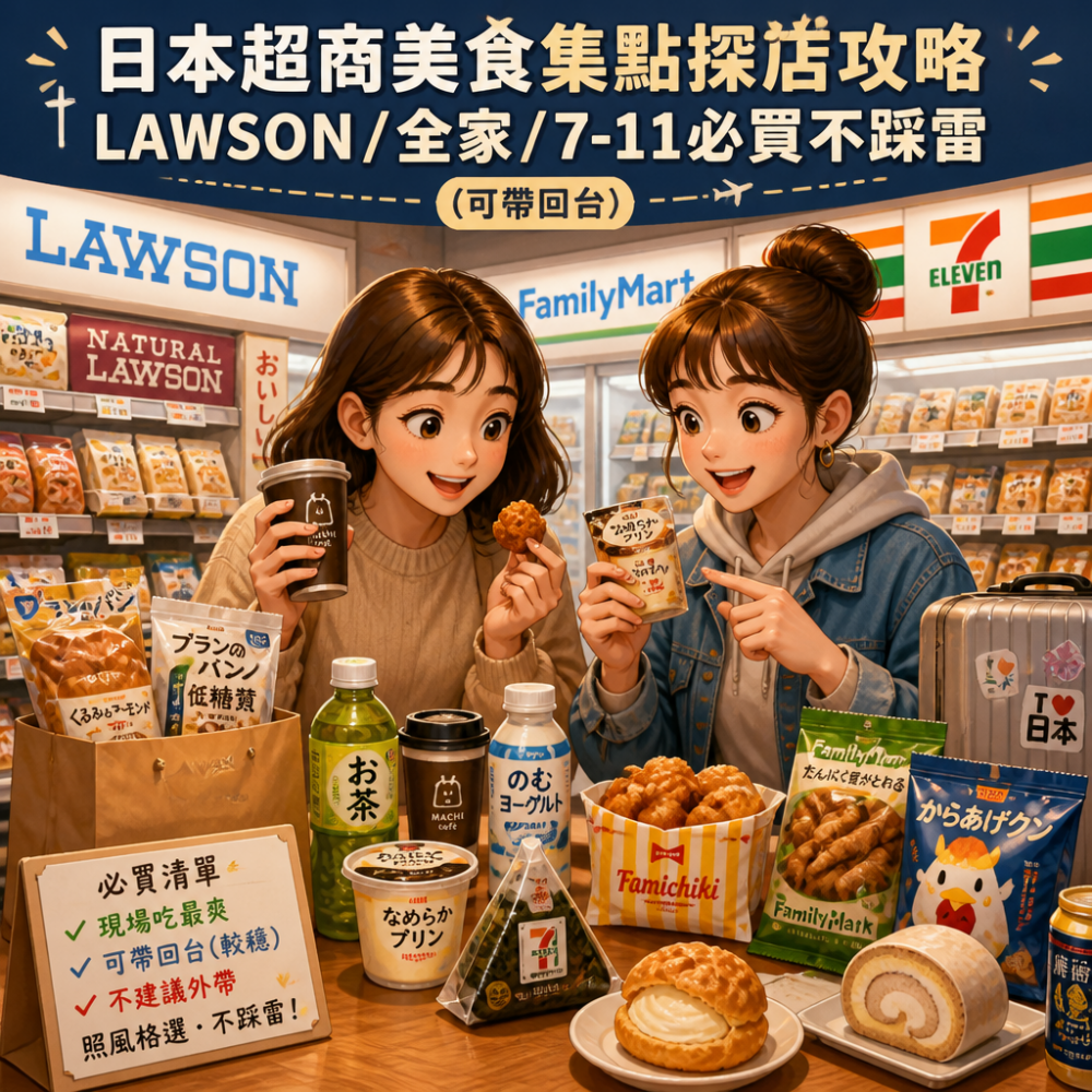 日本超商美食集點探店攻略:LAWSON/全家/7-11必買不踩雷(可帶回台)