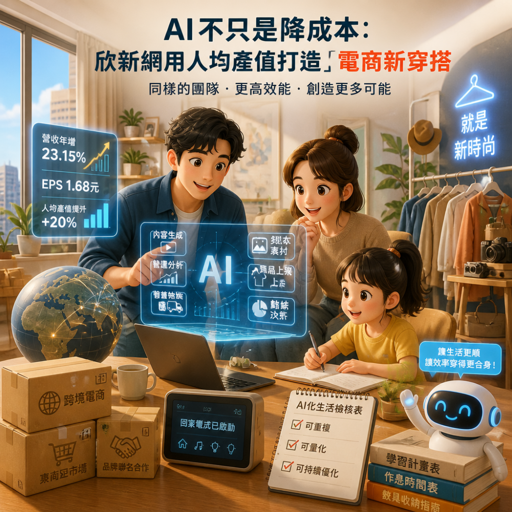AI不只是降成本：欣新網用人均產值打造「電商新穿搭」