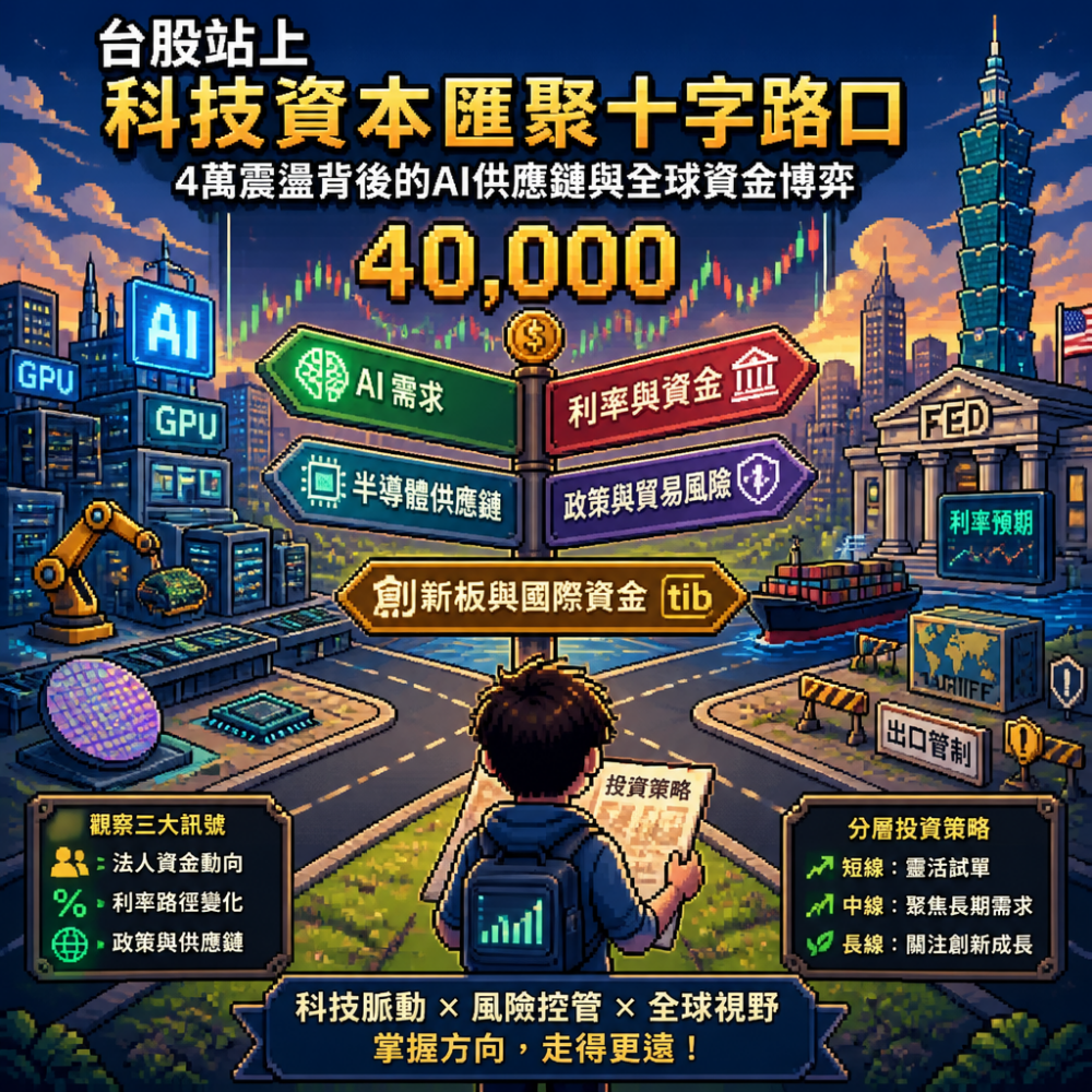 台股站上「科技資本匯聚」十字路口:4萬震盪背後的AI供應鏈與全球資金博弈