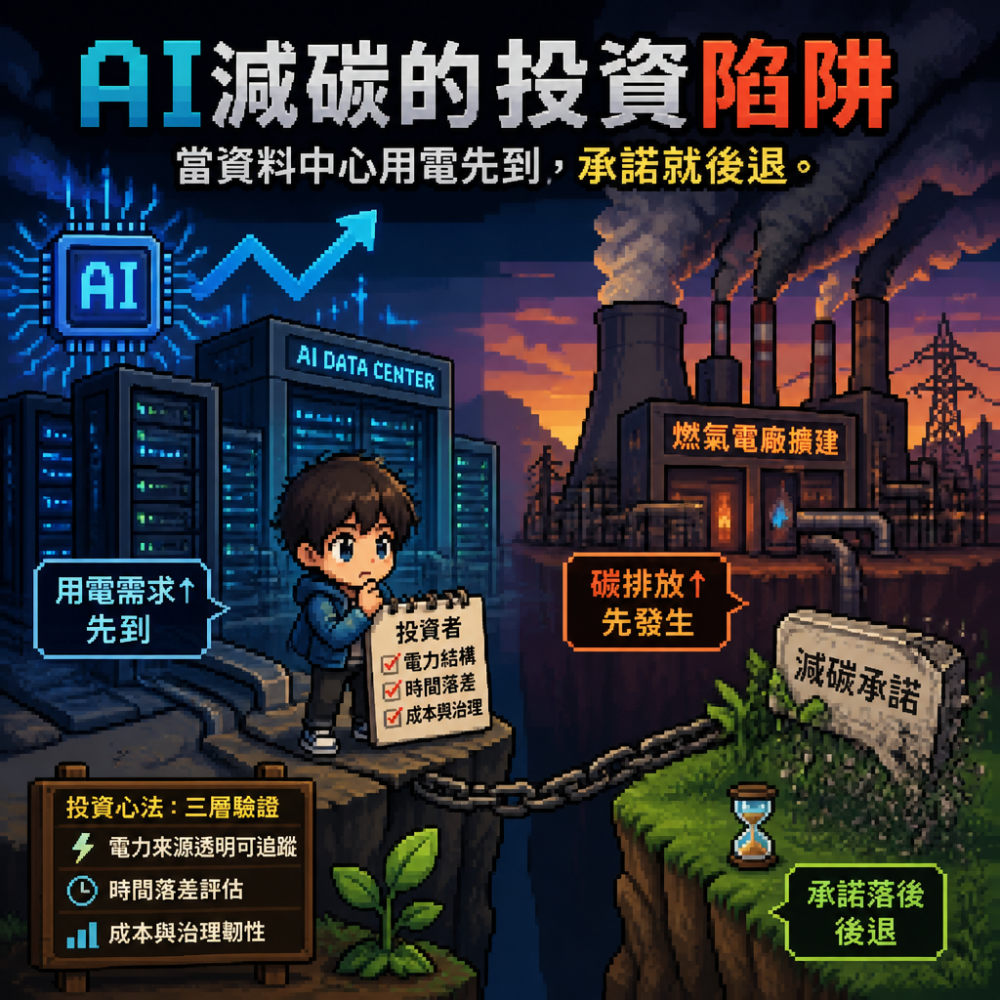 AI減碳的投資陷阱：當資料中心用電先到，承諾就後退