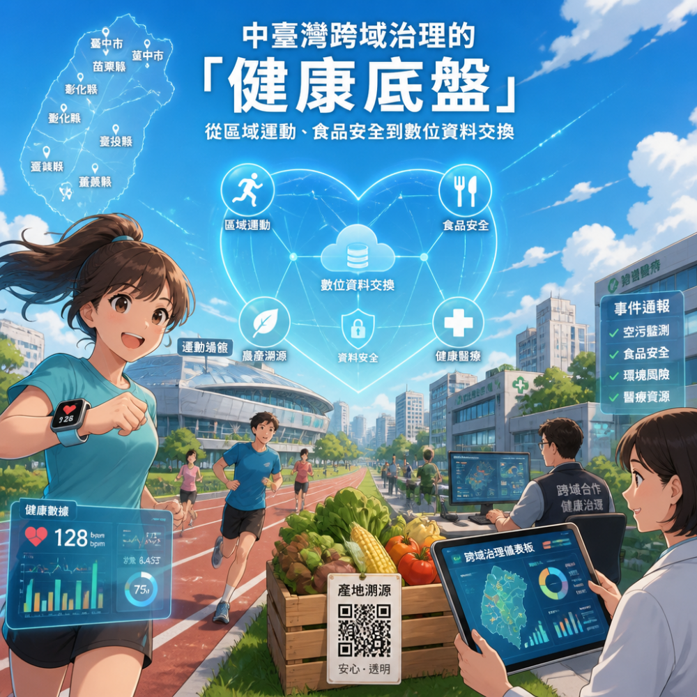 中臺灣跨域治理的「健康底盤」：從區域運動、食品安全到數位資料交換