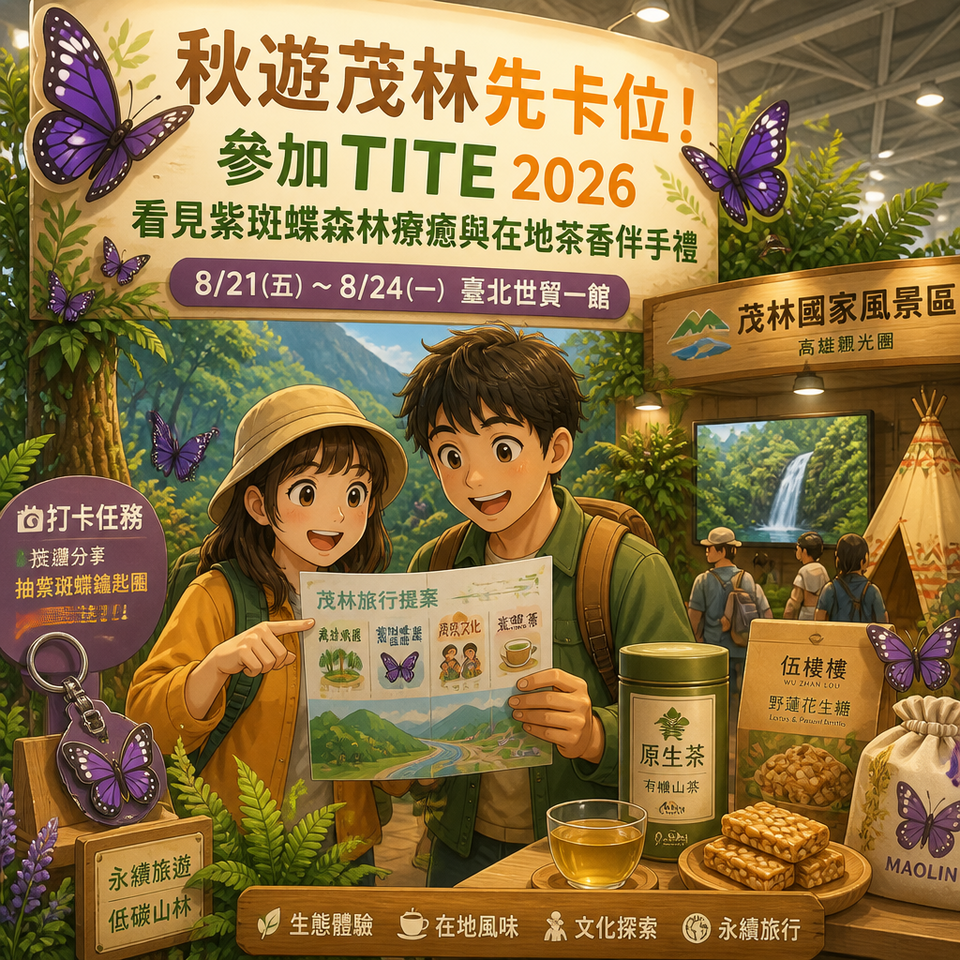 秋遊茂林先卡位！參加 TITE 2026 看見紫斑蝶森林療癒與在地茶香伴手禮