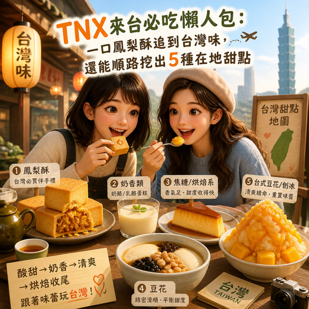 TNX來台必吃懶人包:一口鳳梨酥追到台灣味,還能順路挖出5種在地甜點