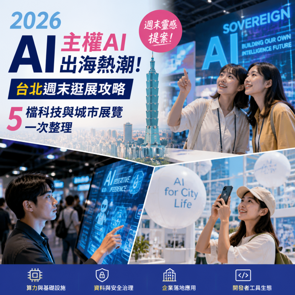 2026 AI「主權AI」出海熱潮！台北週末逛展攻略：5檔科技與城市展覽一次整理