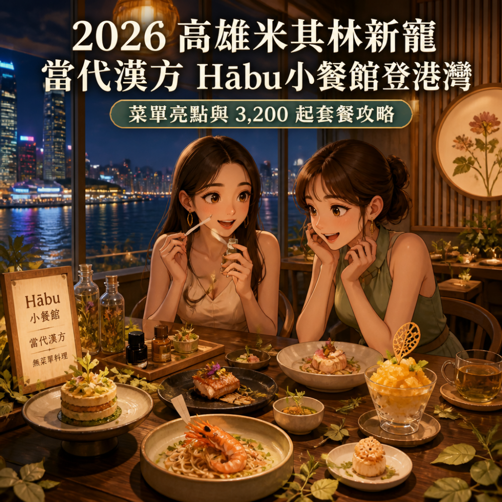 2026高雄米其林新寵:當代漢方Hābu小餐館登港灣,菜單亮點與3,200起套餐攻略