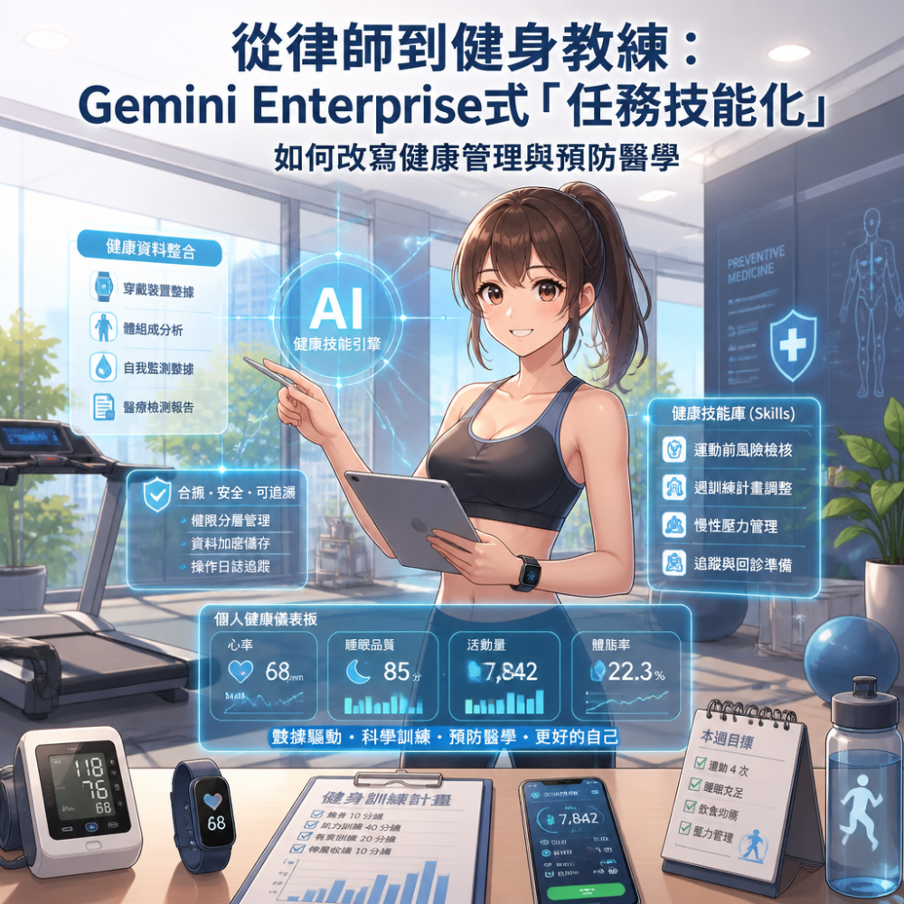 從律師到健身教練:Gemini Enterprise式「任務技能化」如何改寫健康管理與預防醫學