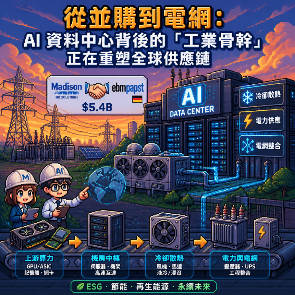 從並購到電網：AI 資料中心背後的「工業骨幹」正在重塑全球供應鏈