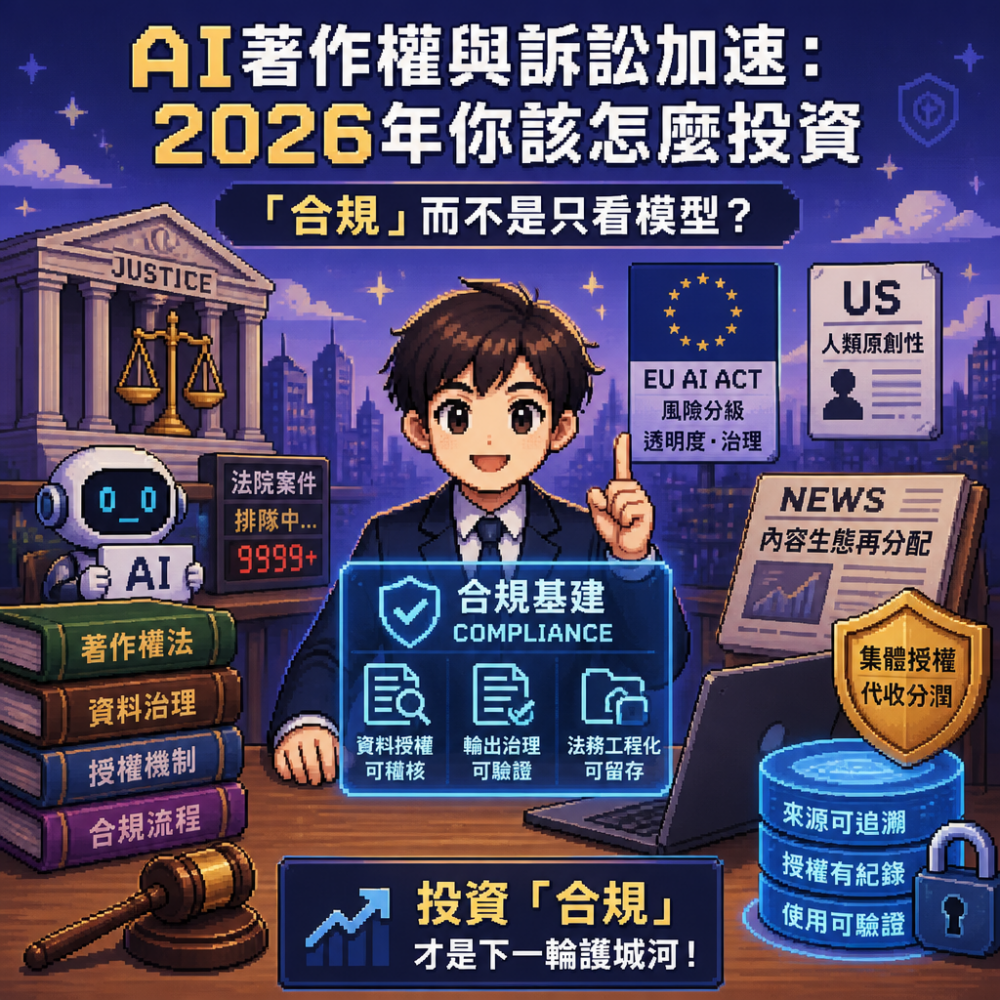 AI著作權與訴訟加速：2026年你該怎麼投資「合規」而不是只看模型？
