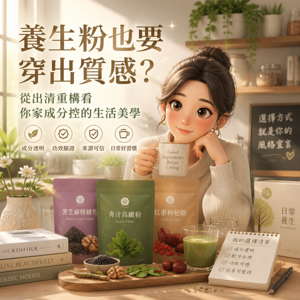 養生粉也要穿出質感?從出清重構看你家成分控的生活美學