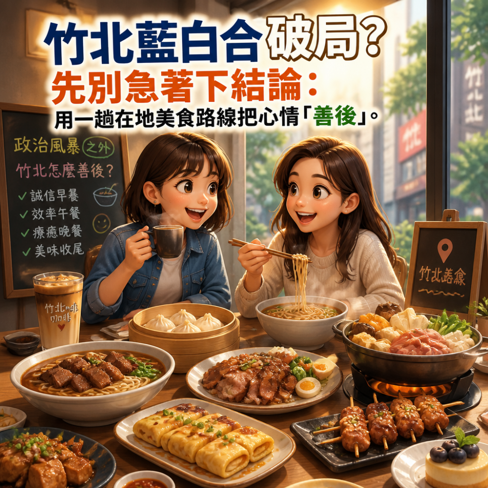 竹北藍白合破局？先別急著下結論：用一趟在地美食路線把心情「善後」